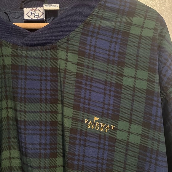 Vintage 90s Fairway Sport Men's Golf Pullover Windbreaker Preppy  Tartan Plaid - Picture 3 of 12